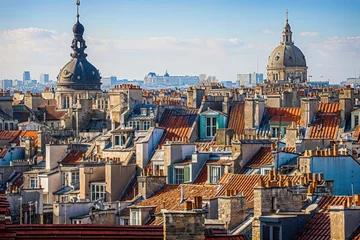 Papier Peint photo Lavable Florence Paris rooftops on a sunny day