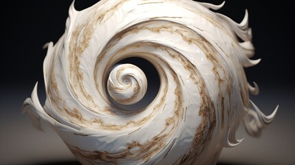 A detailed AI-generated texture synthesis of swirling, marble-like patterns on the surface of a seashell