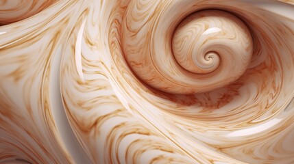 A detailed AI-generated texture synthesis of swirling, marble-like patterns on the surface of a seashell