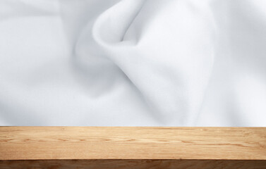 Abstract fabric texture in natural light color as a conceptual background. Texture of fabric made of natural cotton or linen, silk or satin, wool or jersey canvas background..