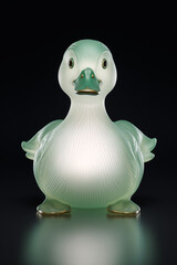 Small toy duck made of plastic and resin. 