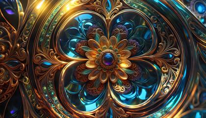 Beautiful mystical patterns on glass, swirls for design, advertising banner for design,