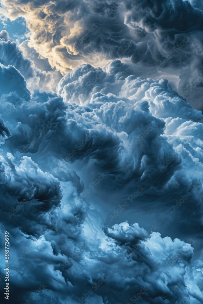 Aufkleber a captivating image of a plane soaring through a sky filled with fluffy clouds. perfect for travel, 