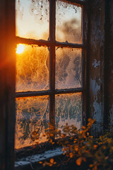Sunlight shining through window of an old building. Ideal for architectural and interior design concepts