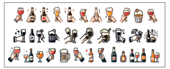 Fototapeta na wymiar Beer icons illustration of a background