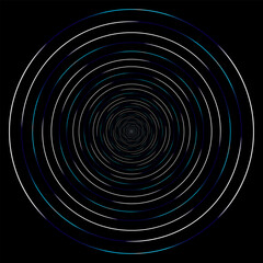 Detailed twirl, spiral element. whirligig effect. Circular, rotating burst lines. Whirl radial spokes. Coil, twirl abstract shape