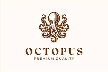 Vector logo hand drawn seafood