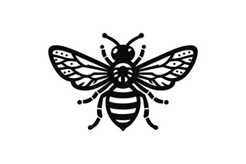 logo vector honey bee hand drawn