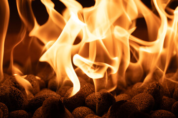 close up of fire flames