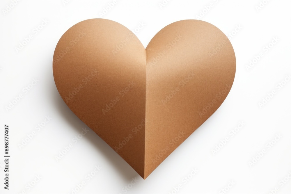 Aufkleber paper heart on a white background. valentine's day concept. backdrop with copy space for an inscript