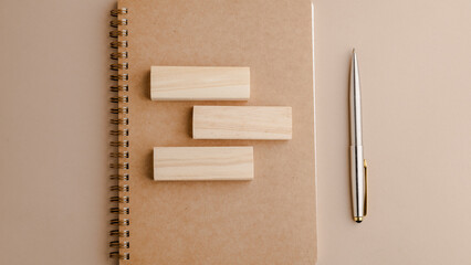 Mockup blank space on a spiral notebook.  template on sketch book, vertical full page with a silver...