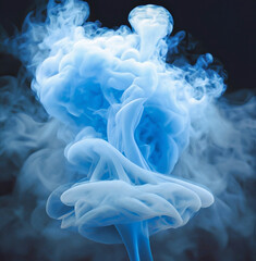 Niebieskie tło dym. Pastelowy kolor - obrazy, fototapety, plakaty