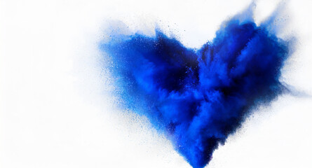 Niebieskie serce, eksplozja pudru. Generative AI