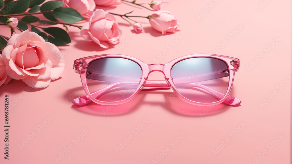 Poster Shades of Chic: A Pink Symphony in Sunglass Patterns