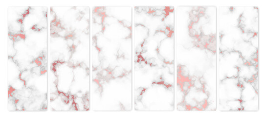 Set of rose gold marble texture background