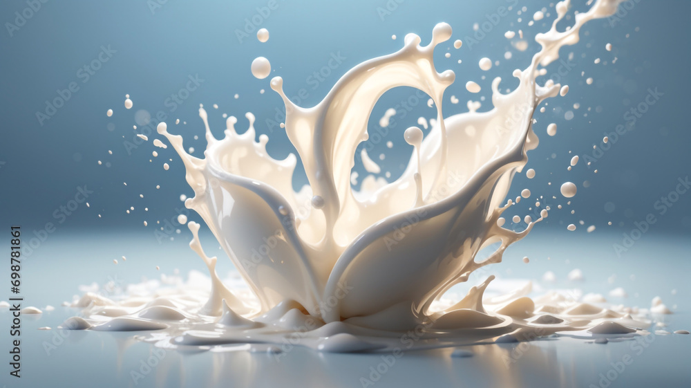 Wall mural milk splash isolated on white