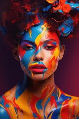 portrait of a person with a painted face	