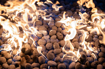 outside fire with charcoal