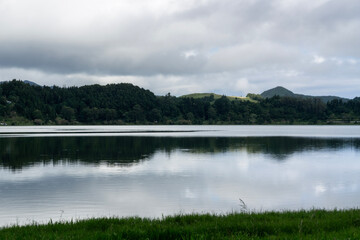 cloudy day at Lake Furnas in Sao Miguel in Azores