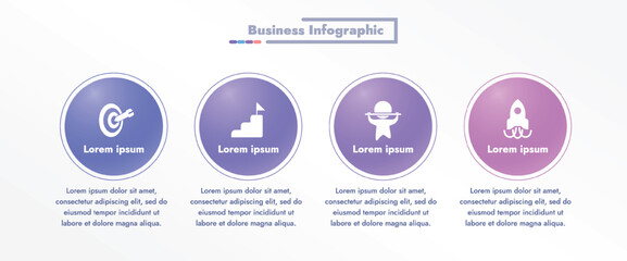 This infographic reflects a modern and creative business process design. The unique design and graphic interpretation add expressiveness and clarity to the image in the presentation and information.