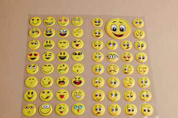 Big set of yellow emojis. iOS emoji, emoticons. WhatsApp emoji. Funny emoticons faces with facial...