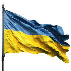 Ukrainian flag isolated on transparent and white background. Png transparent