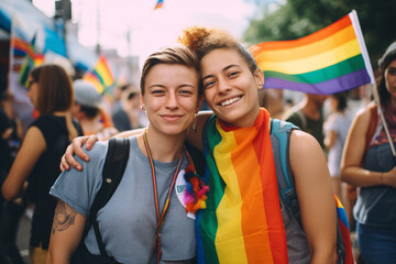 gay pride, rainbow and friends in support of lgbtq community, diversity and inclusion
