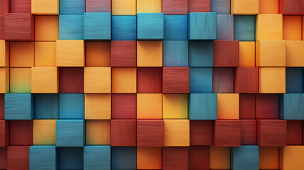 colored wooden blocks, gradient.