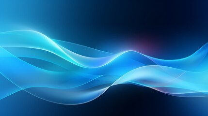 Abstract blue wave on dark background. illustration for your design. Generative AI
