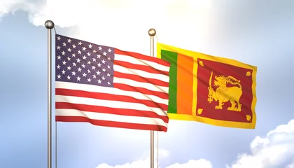 Foto op Aluminium Sri Lanka and USA Flag Together A Concept of Realations © Ahmed
