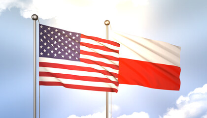 Poland_ and USA Flag Together A Concept of Realations