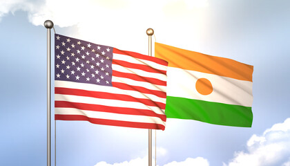 Niger and USA Flag Together A Concept of Realations