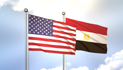 Egypt and USA Flag Together A Concept of Realations