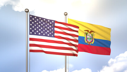 v and USA Flag Together A Concept of Realations