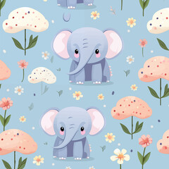 Obraz na płótnie Canvas Cute baby elephant pattern