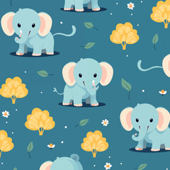 Cute baby elephant pattern
