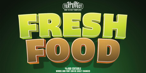 Fresh food editable text effect, customizable farm and organic 3D font style - obrazy, fototapety, plakaty