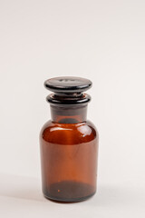 glass jar with a medicine
