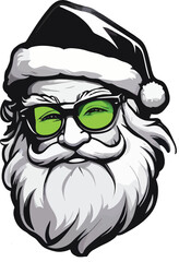 santa claus head, illustration, cartoon, christmas, art