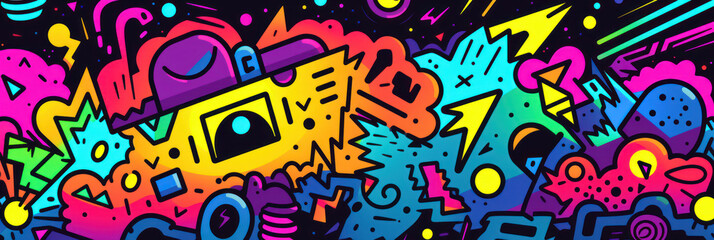 Colorful doodle background