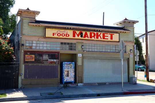 Los Angeles, California &ndash; October 2, 2023: Bob's Market, famous place for the Toretto's Market & Cafe in the film of 2001 The Fast & The Furious movie, located at 1234 Bellevue Ave, Los Angeles