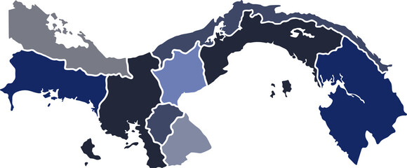 map of panama and provinces 3d map isometric