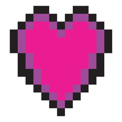 Obraz premium Heart with pixel art design