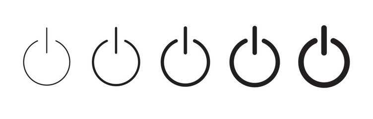 Shutdown icon. Power button icon. Switch. Power on. off symbol. Vector illustration. Illustration image. Isolation on white background.