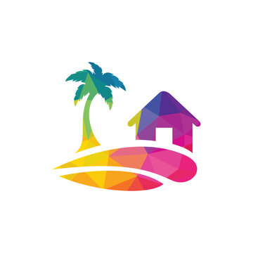 Beach House Logo Design. Beach Resort Logo Design.