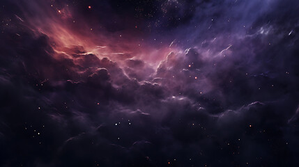 Ilustración panorámica de paisaje estrellado futurista con planetas, estrellas, auroras boreales y vía láctea