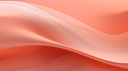Abstract bright background in Peach Fuzz shade, delicate color of the year. Peach wave, with transitions. Watercolor lines, banner.