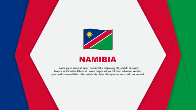 Namibia Flag Abstract Background Design Template. Namibia Independence Day Banner Cartoon Vector Illustration. Namibia Background - Powered by Adobe