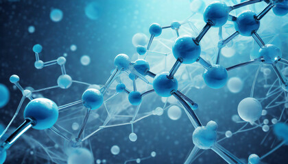 Science and laboratory research. Medical background with molecules and atoms 3D illustration
