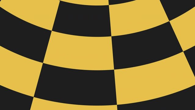 An image of a zigzag checkerboard pattern consisting of black and yellow squares, creating a visually striking and contrasting design